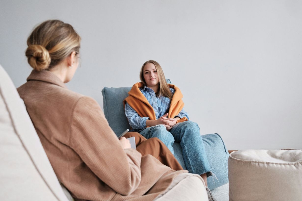 Young lady in a counselling session